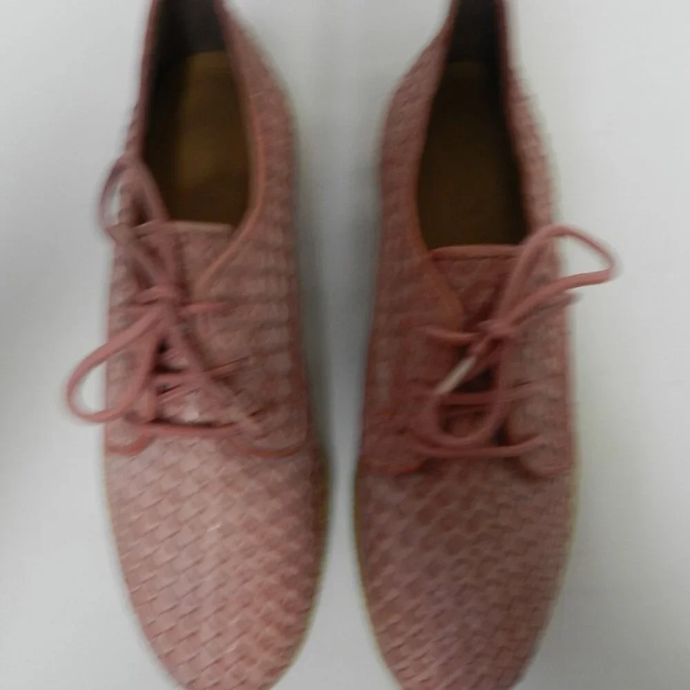 TS Woven Leather brogue oxford lace up shoes Eva sole straw trim NEW Size Sz 7
